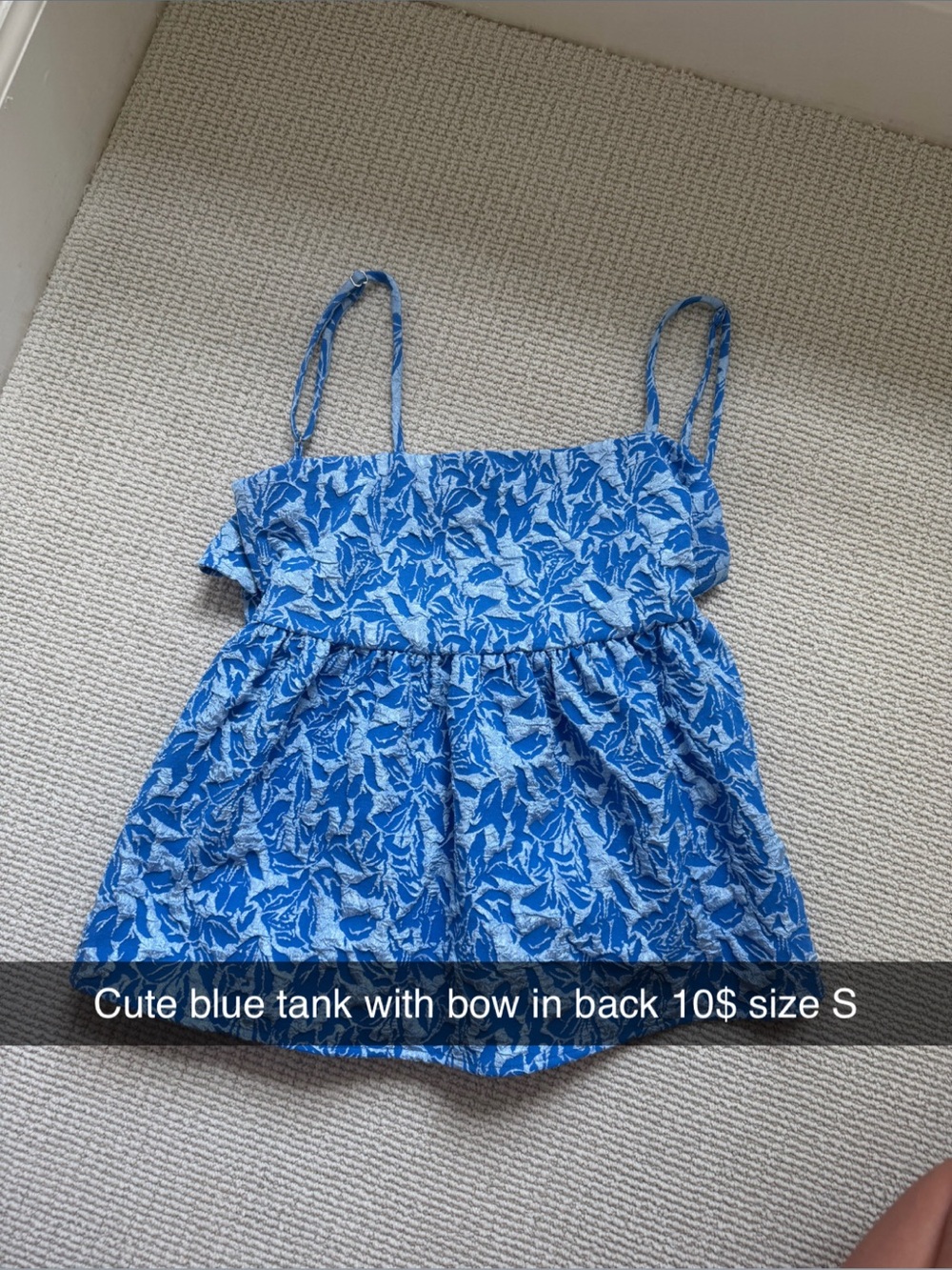 Blue Floral Tank Top for Girls - Lightweight Summer Top